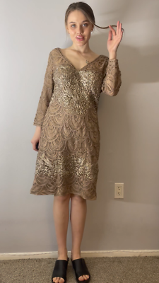 sue wong beaded cocktail dress Sue Wong Grey Silk Beaded Dress