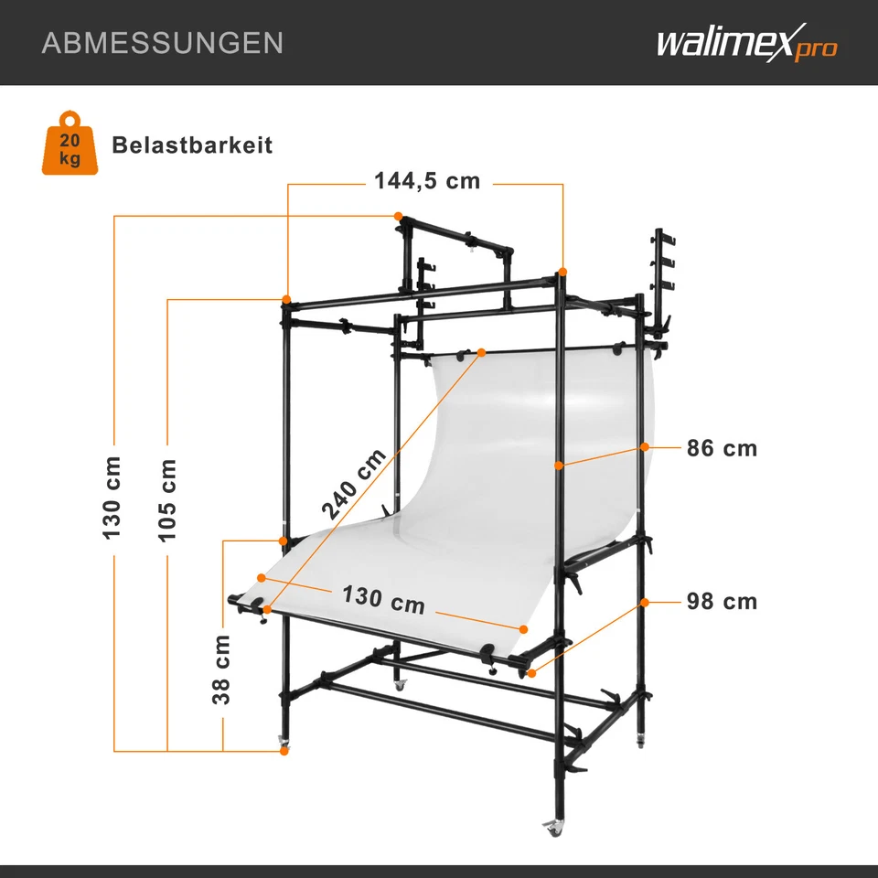 Walimex pro Table de prise de vue mobile XXL - Photo 3/4