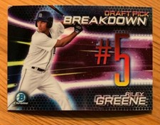 2019 Bowman Chrome Draft Riley Greene Pick Breakdown Insert Detroit Tigers RC