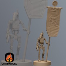 Star Wars Legion Battle Droid Flag Bearer Miniature 3D Printed Resin Mini Proxy