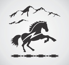 Stencils by Joanie Snowy Horse Southwest Desert Mountains DIY Art Signs
