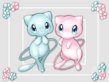 Pokemon anime pok mon mew wallpaper teal flower Pad Gaming Mat Desk