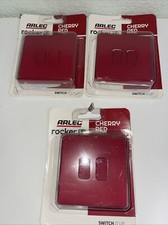 3 X Arlec Jet Cherry Red Switch Socket 2 Gang 2 Way BNIB NEW bundle