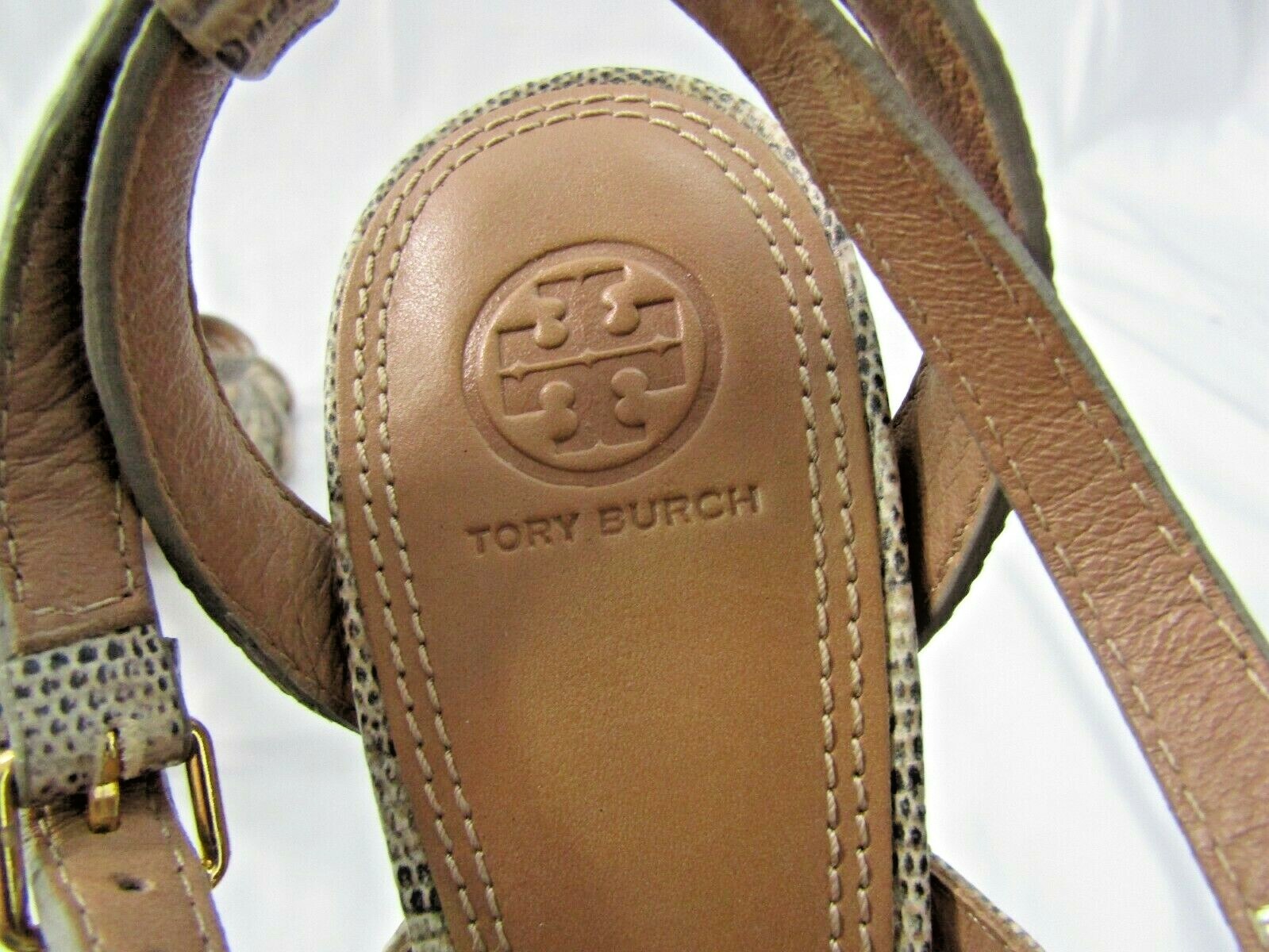 Tory Burch Python Embossed Leather Ankle Strap Si… - image 6
