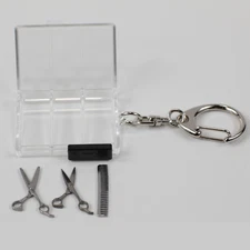 Actual Moving MINIATURE Hairdresser Tool Keychain Gift - Stainless Steel Keyring