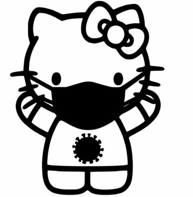 Hello Kitty Face Mask Vinyl Decal Sticker For Car Laptops And More Ebay