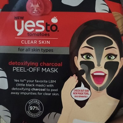Yes To Tomatoes Clear Skin Charcoal Detox Peel-Off Mask Single Use 0.33 oz