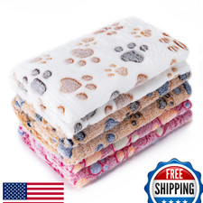 3-Pack Pet Blankets: Super Soft Fluffy Fleece, Flannel Paw Print for Dogs  Cats