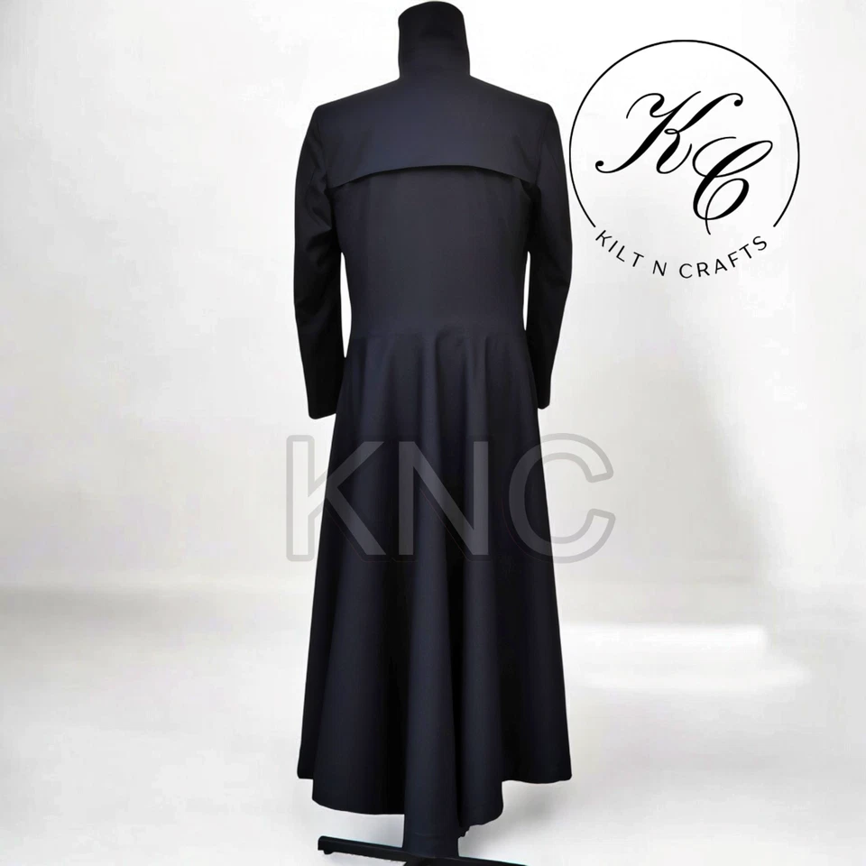 Gabardina Matrix Neo Chaqueta Gótica de Algodón Negra Keanu Reeves Juegos con disfraces Hombres Foto 3 de 4