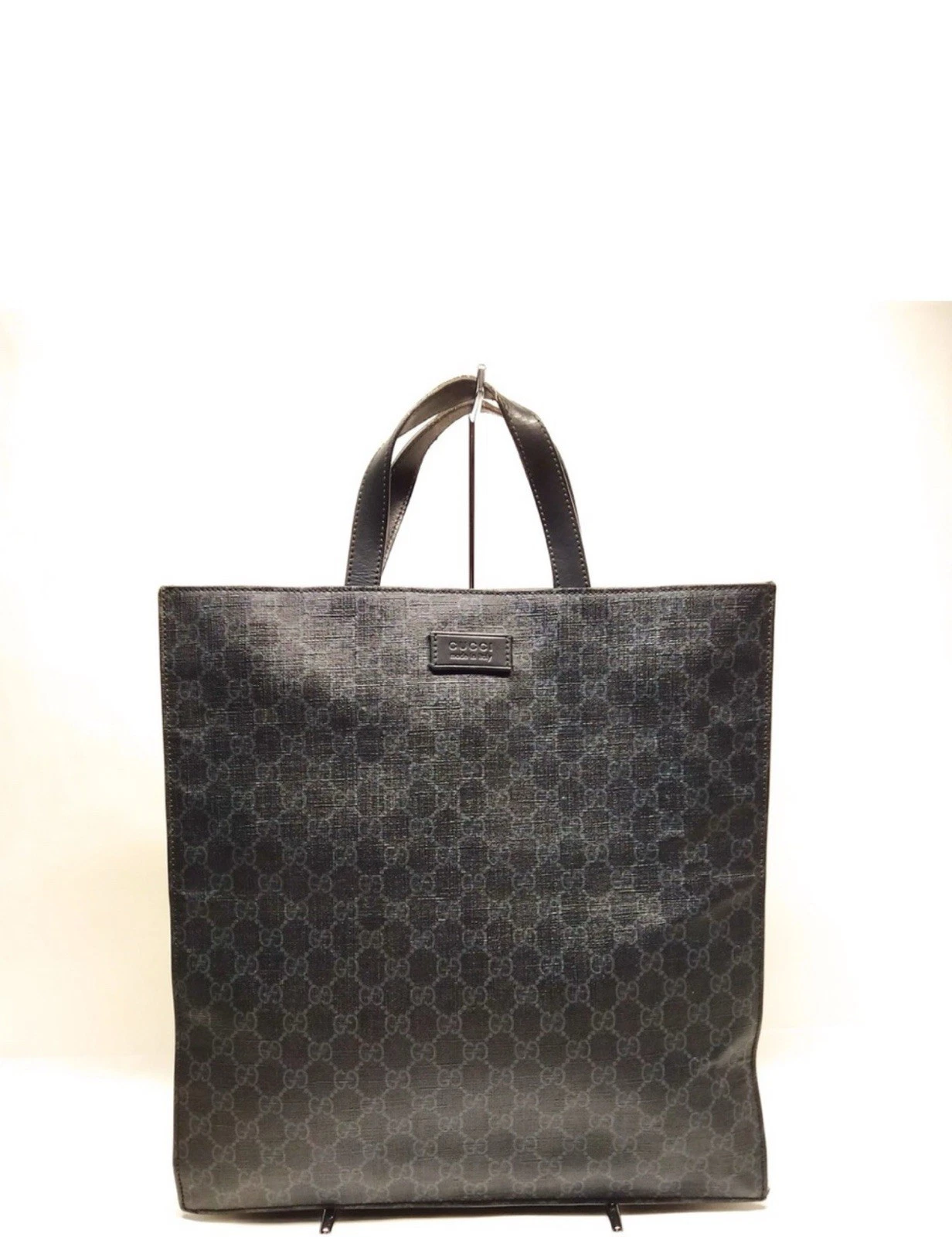 Sac à main fourre tout GUCCI authentique noir monogramme PVC excellent état