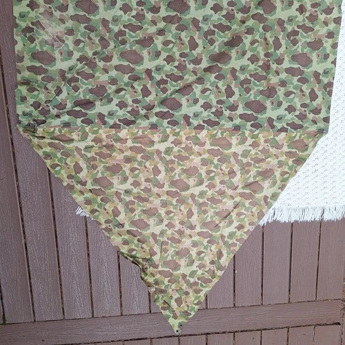 Vtg US Military WW2 Marine Corps USMC Reversible Frogskin Camo Tent Shelter Half