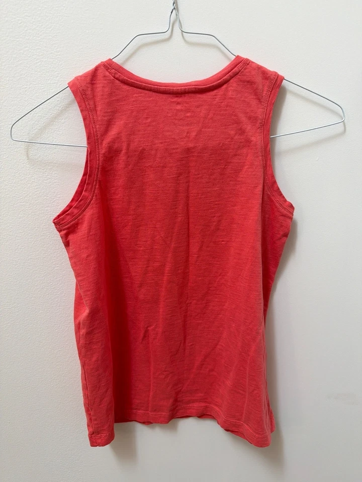 Primary Red Cotton Sleeveless Tank Top With Pocket Youth Size 12 - Image 4 of 4