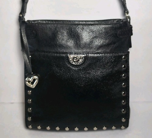 BRIGHTON PRETTY TOUGH BLACK STUDDED ROYCE SUPER ORGANIZER CROSSBODY HANDBAG $445