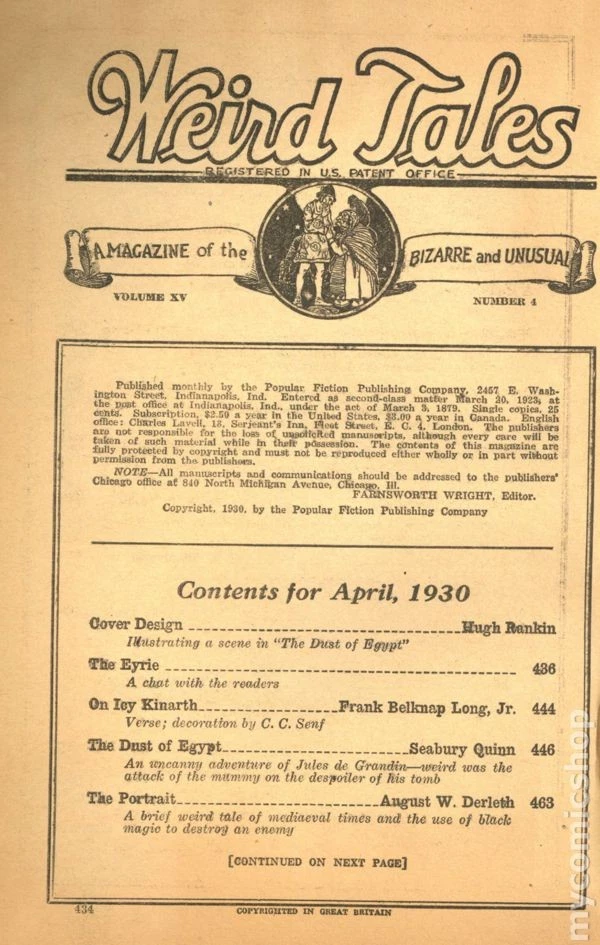 Weird Tales Pulp 1st Series Apr 1930 Vol. 15 #4 FR/GD 1.5 TRIMMED - Image 3 of 3