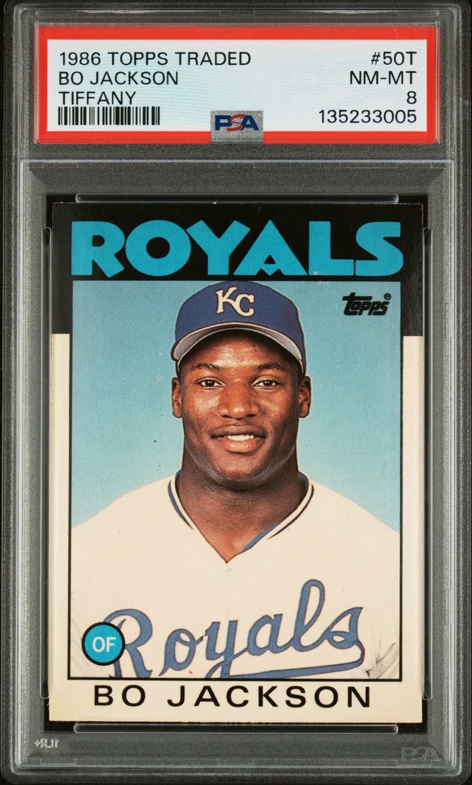 1986 TOPPS TRADED TIFFANY #50T BO JACKSON ROOKIE RC PSA 8