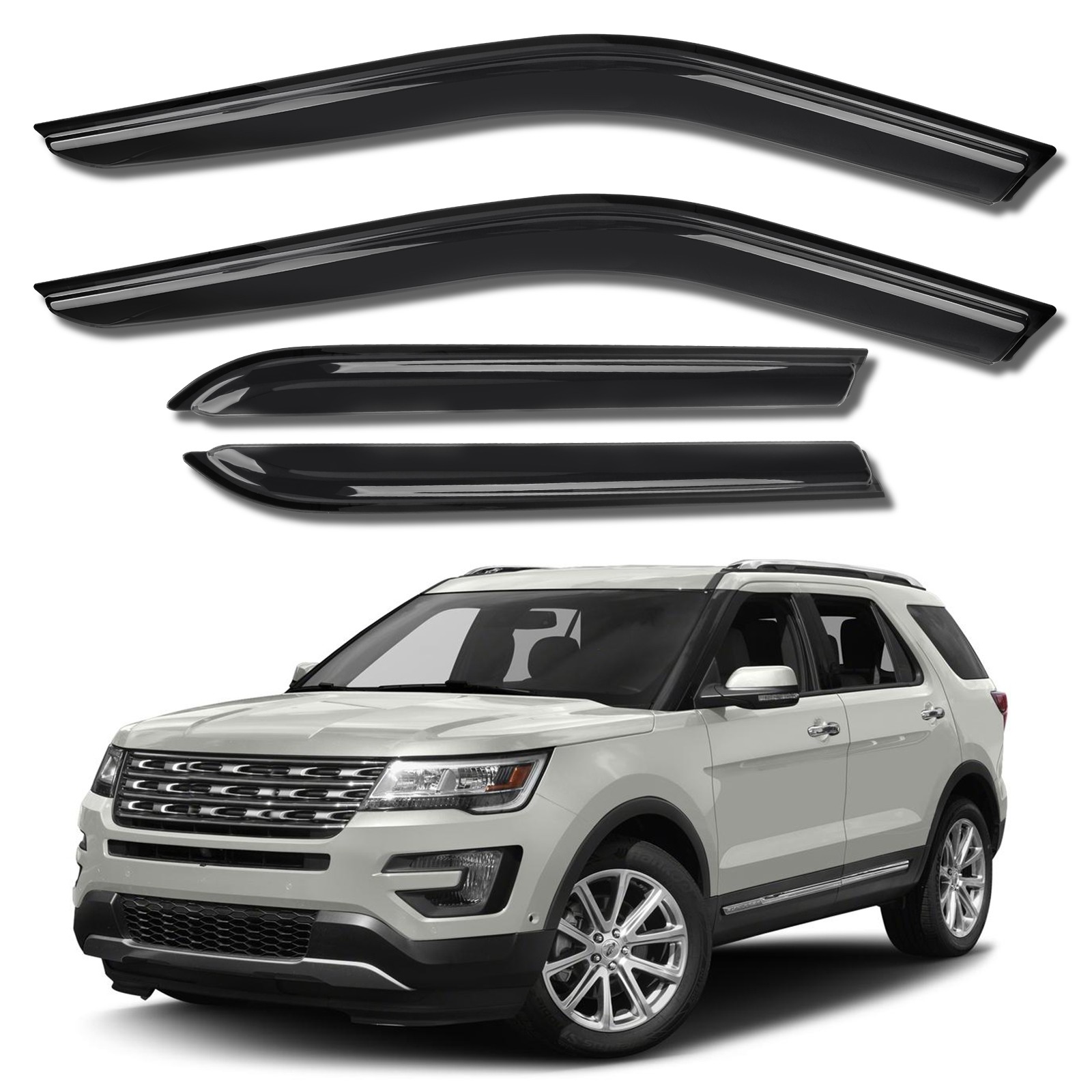 Window Visors Wind Deflector Vent Rain Guard Shield For Ford Explorer 2011-2019