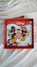 New In Box Disney Mickey & Minnie Mouse Christmas Candy Cane Heart Kiss Pin