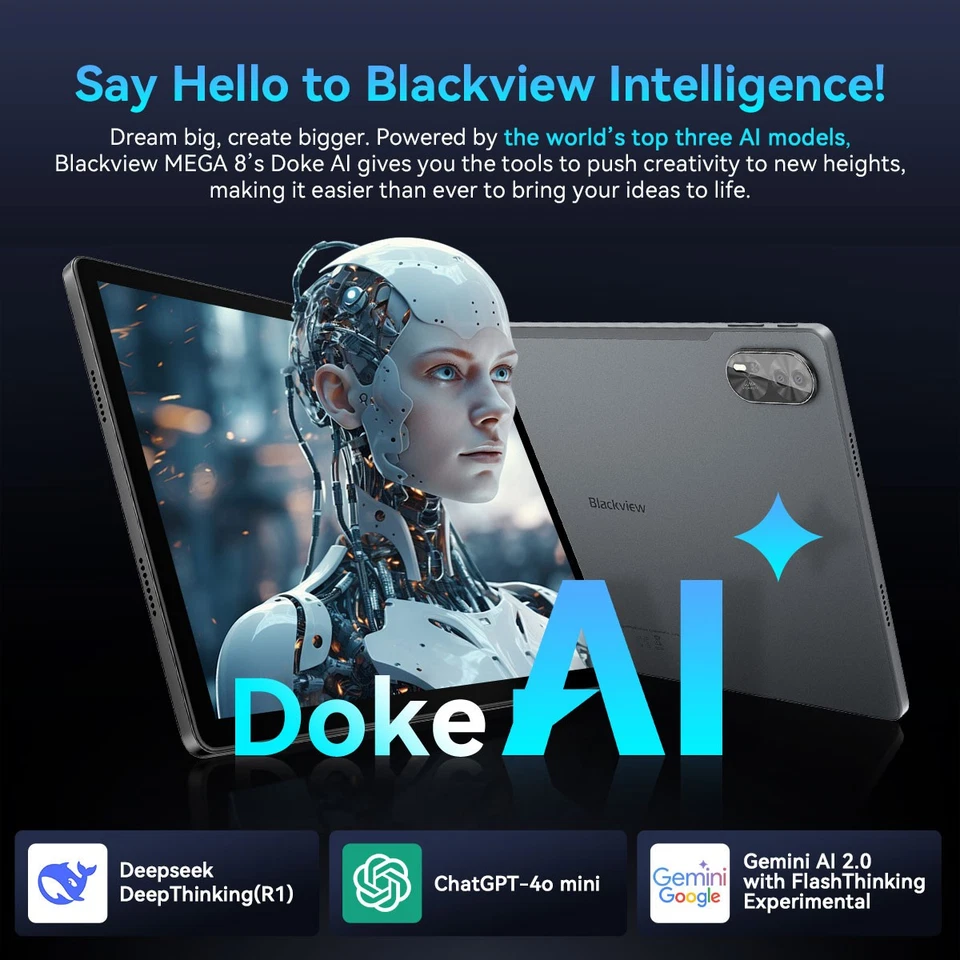 Blackview Mega 8 4G Android Tablet 13 Zoll 36GB+512GB 11000mAh NETFLIX Gemini AI - Bild 2 von 4