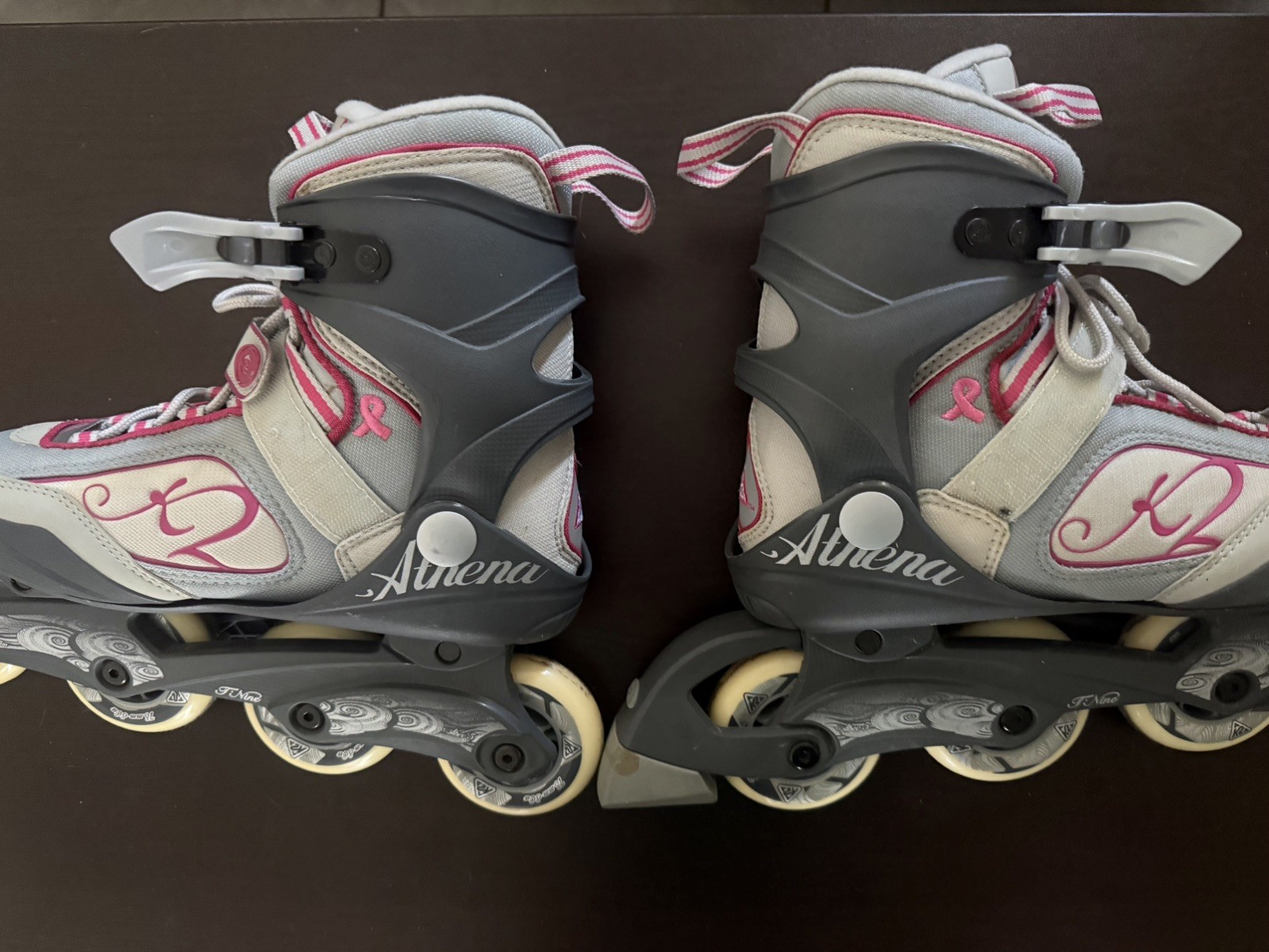 Sz 9 Us  40 Eu Roller Blades Breast Cancer Womens Gray