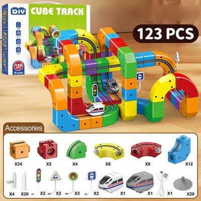 Klick Rail Electric Train Set, 123PCS Electric Train Set Flexible Race Track DHL