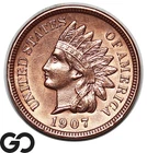 1907 Indian Head Cent Penny, Solid Gem BU++