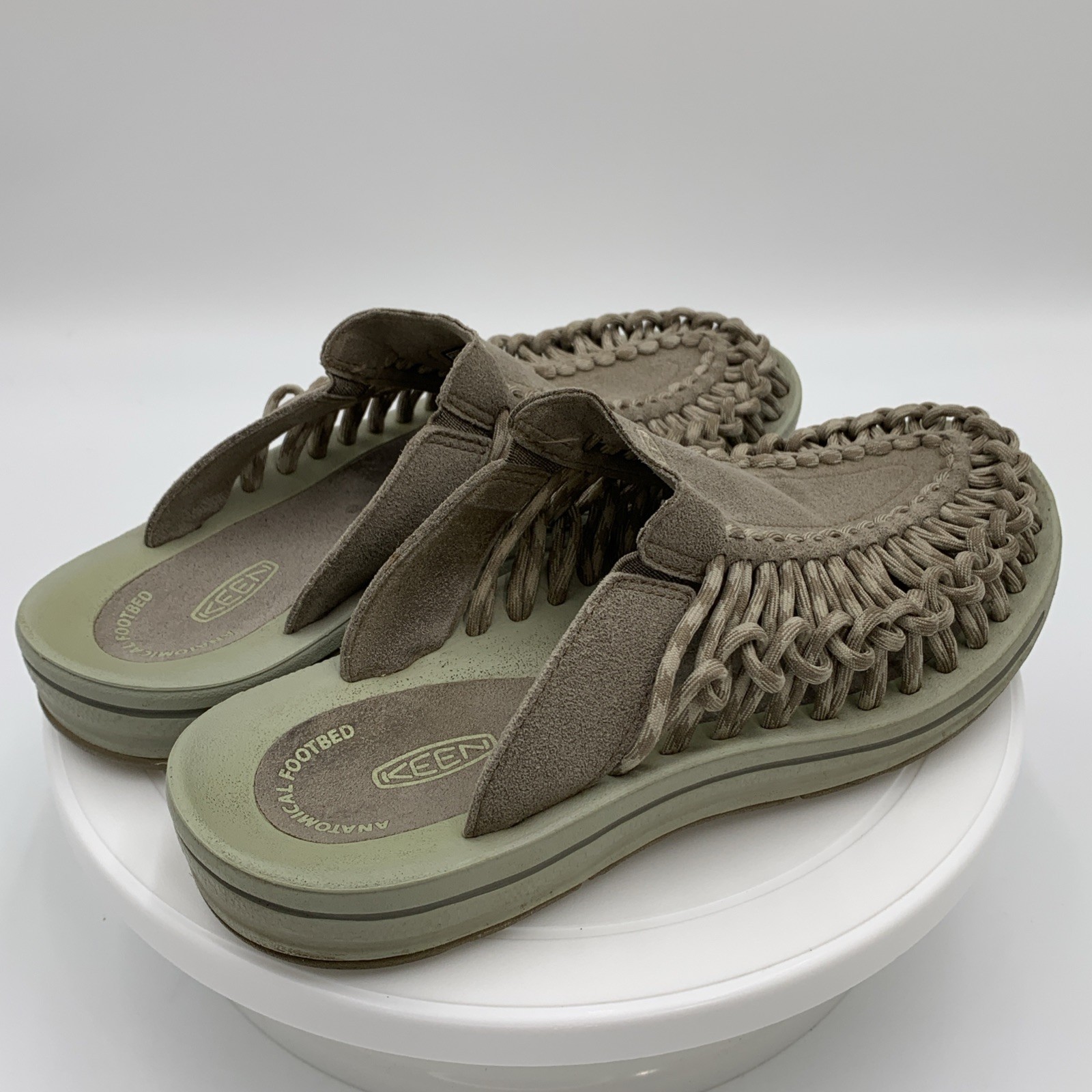 Sandali Keen Uneek Slide Donna 9W Brindle Piuma Grigio Mule Slip On Comfort