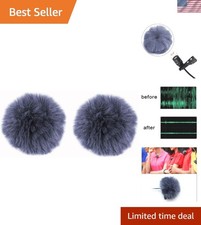 Gray Furry Microphone Windscreen - 2 Pack, 0.4 Inch Perfect for Podcasters