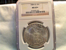1884-CC Morgan Silver Dollar NGC MS 63+ Carson City Mint!
