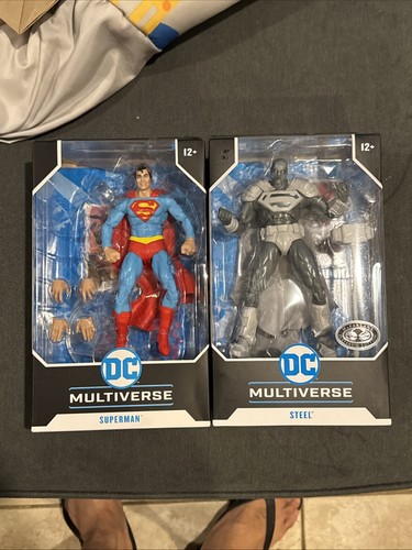 MCFARLANE DC MULTIVERSE CLASSIC SUPERMAN STEEL PLATINUM LABEL EXCLUSIVE
