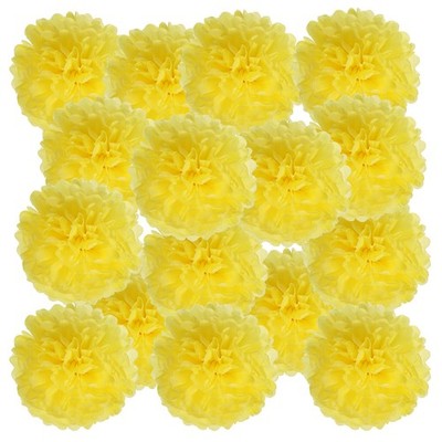 20 Stück Papierblumen Pompons 6\'' für Dekoration Party Hochzeit, gelb