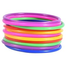 OBTANIM 12 Pcs Plastic Ring Toss Game for Kids and Outdoor 6 Colors 12 Pcs