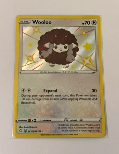 Wooloo SV103/SV122 Shining Fates Shiny Vault Shiny Holo Rare Eng 70 HP 2021