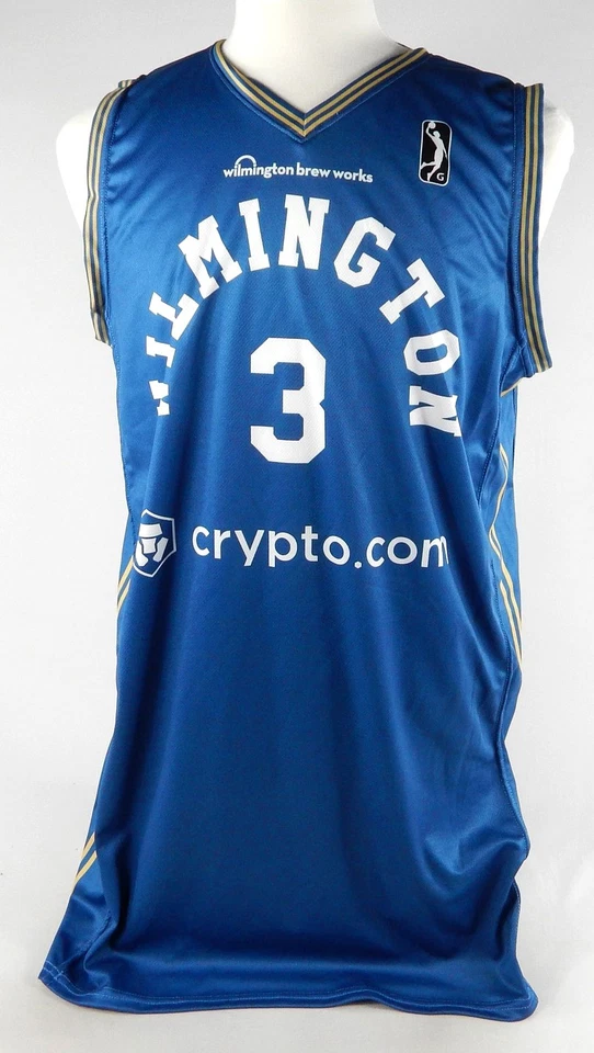 2023-24 Delaware Blue Coats #3 Game Issued Blue Jersey Wilmington Brew Night L 2