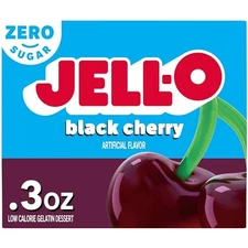 Jello Sugar Free Black Cherry Gelatin 0.3oz Box - Full Case