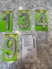 Hy-ko 6 inch Reflective plastic numbers silver