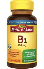 Nature Made Vitamin B1 100mg Thiamine, Brain  Energy Support, 100 Tablets