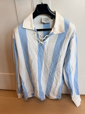 Rowing Blazers x Sports de Epoque Rugby Shirt Mens L White Sky Blue Drawstring
