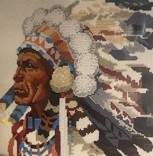 Vintage Cross Stitch Kit Sunset Stitchery Indian Chief Native American 2959 New