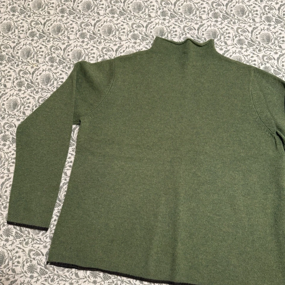 Винтажный Venezia джинсы зеленый ягненка смесь насмешливый шеи свитер женщин 14/16 коричневый отделки - Изображение 3 из 4