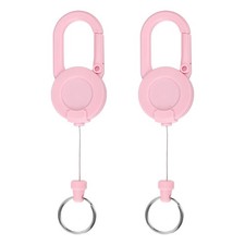 2 Piece Heavy Duty 23.6" Steel Cable Extendable Chain Pink 
