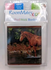 RoomMates for Kids Peel and Stick Wall Border 15' x 5 Inch Horses Ponies