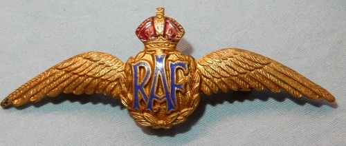 WW1 ROYAL AIR FORCE RAF MILITARY SWEETHEART ENAMEL BADGE WORLD WAR I - K/C