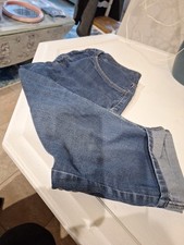 Riders By Lee Womens Sz 8M Blue Jeans Mid Rise Capri Whiskered Summer Beach Park