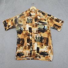 Vintage 70s Barefoot In Paradise Hawaiian Shirt Men Medium Multicolor Tropical