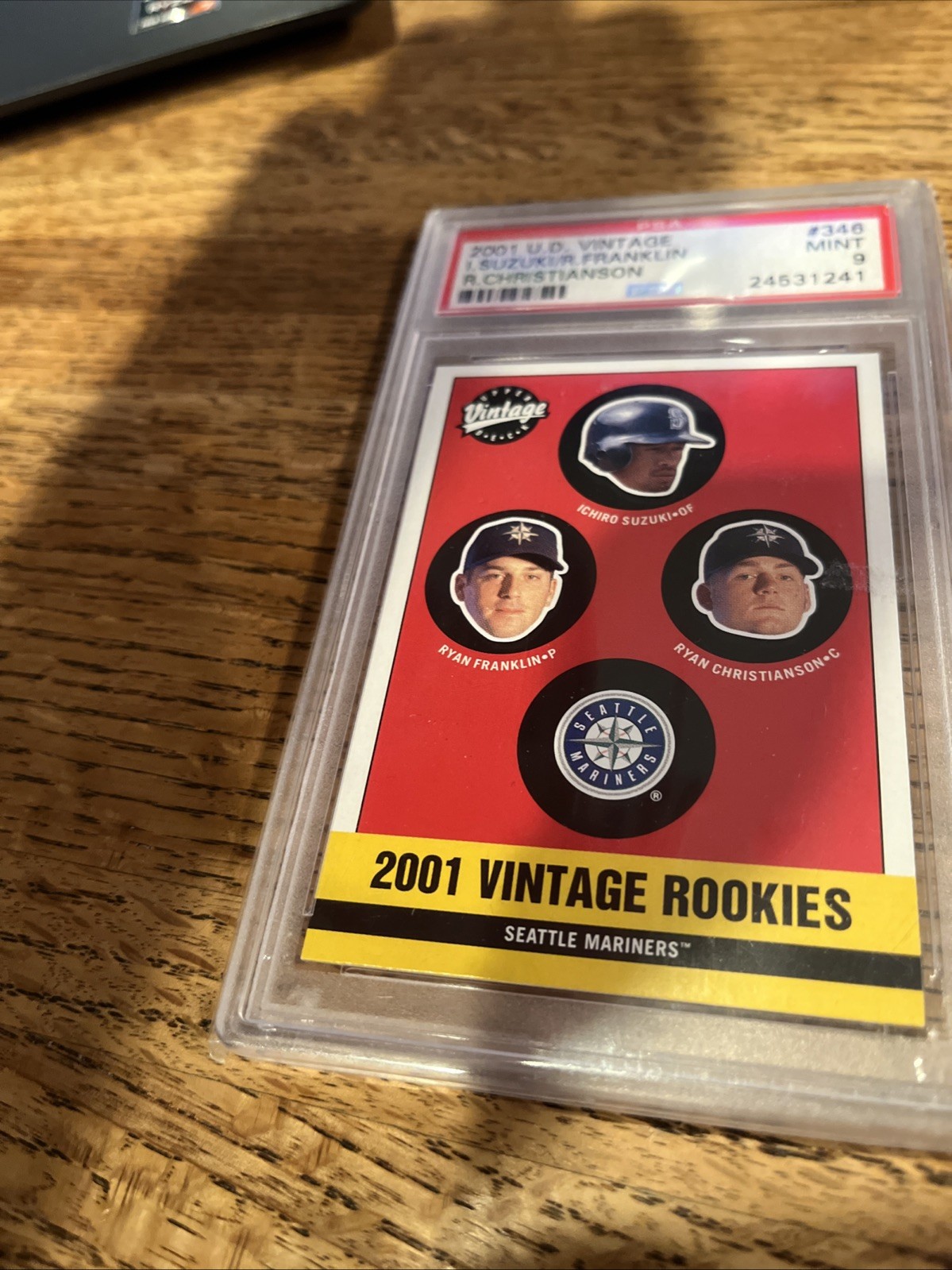2001 Ichiro Suzuki Upper Deck Vintage #346 PSA 9 Mint view 3