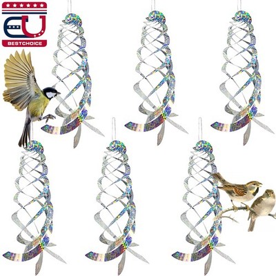 6PCS Bird Spiral Repellent Deterrent Reflectors Garden Hanging Reflective Device