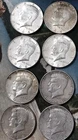 1964 Kennedy Half Dollars - 8 Each - 90% Silver - Average Circulated