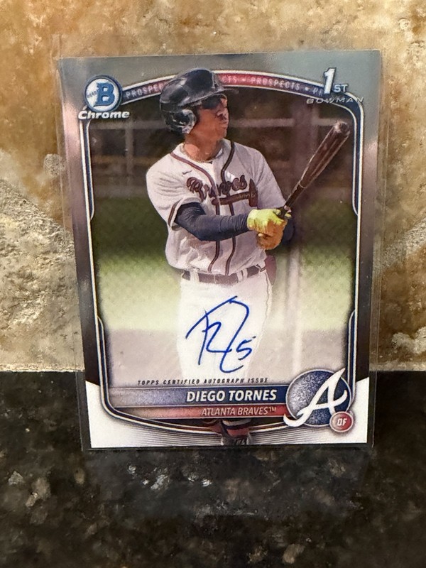 DIEGO TORNES 2025 BOWMAN CHROME 1ST ROOKIE AUTO #CPA-DT BRAVES