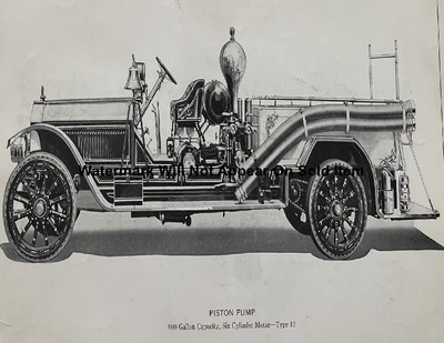 American LaFrance  Fire Truck 1924 Piston Pump Type 12. Photograph Print 8.5x11''