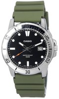 Casio Gr�N Harzarmband Schwarz Zifferblatt Leuchtzeiger MTP-VD01-3E Herrenuhr